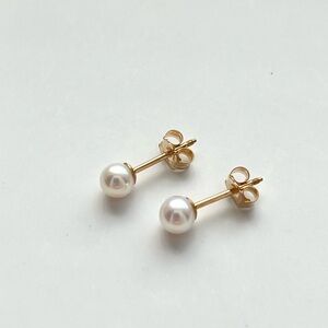 Elegant 14K Gold Filled and Real Genuine Pearl Screw Stud Earrings